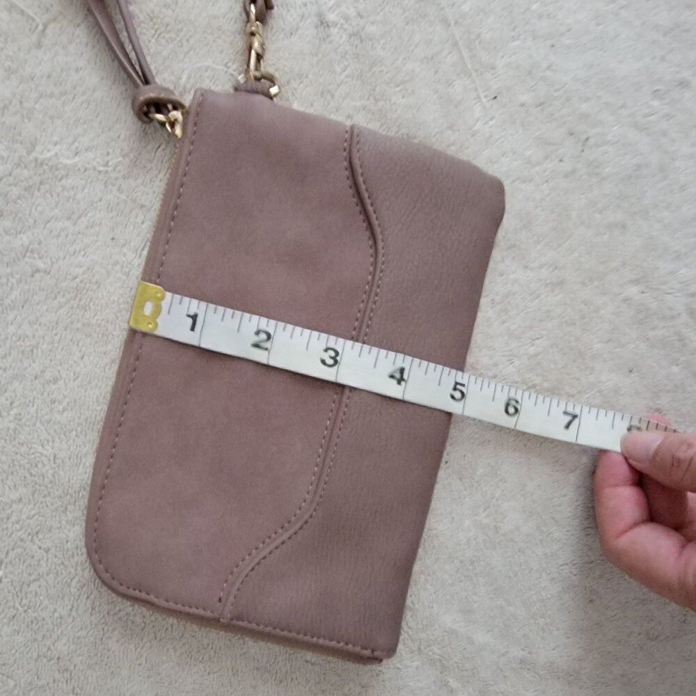 Antik Kraft Tasseled Wristlet Zip Around Mauve/Blush Vegan Leather - Picture 11 of 14